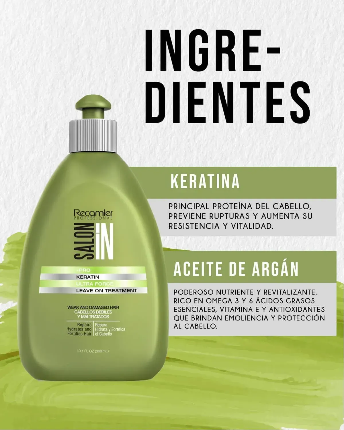 Tratamiento Sin Enjuague Keratin Ultra Forcé  Salón In  Recamier 300 