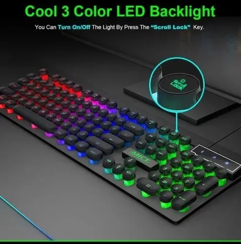 Teclado Gamer Alambrico Usb Retroiluminado Luz Led Español 