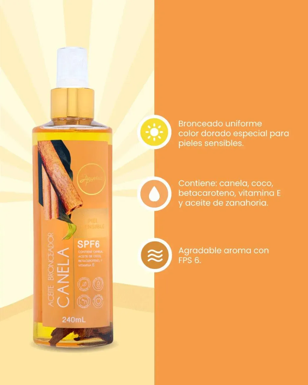 Aceite Bronceador De Canela Anyeluz