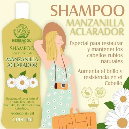 Shampoo De Manzanilla Aclarador De Herbacol 1.000 Ml