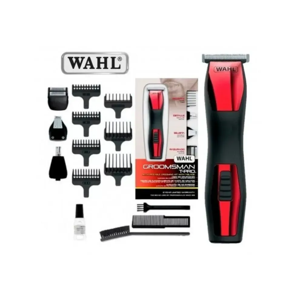 Máquina Patillera Recargable Wahl Groomsman T Pro 9892-008 Color Rojo 110V/220V