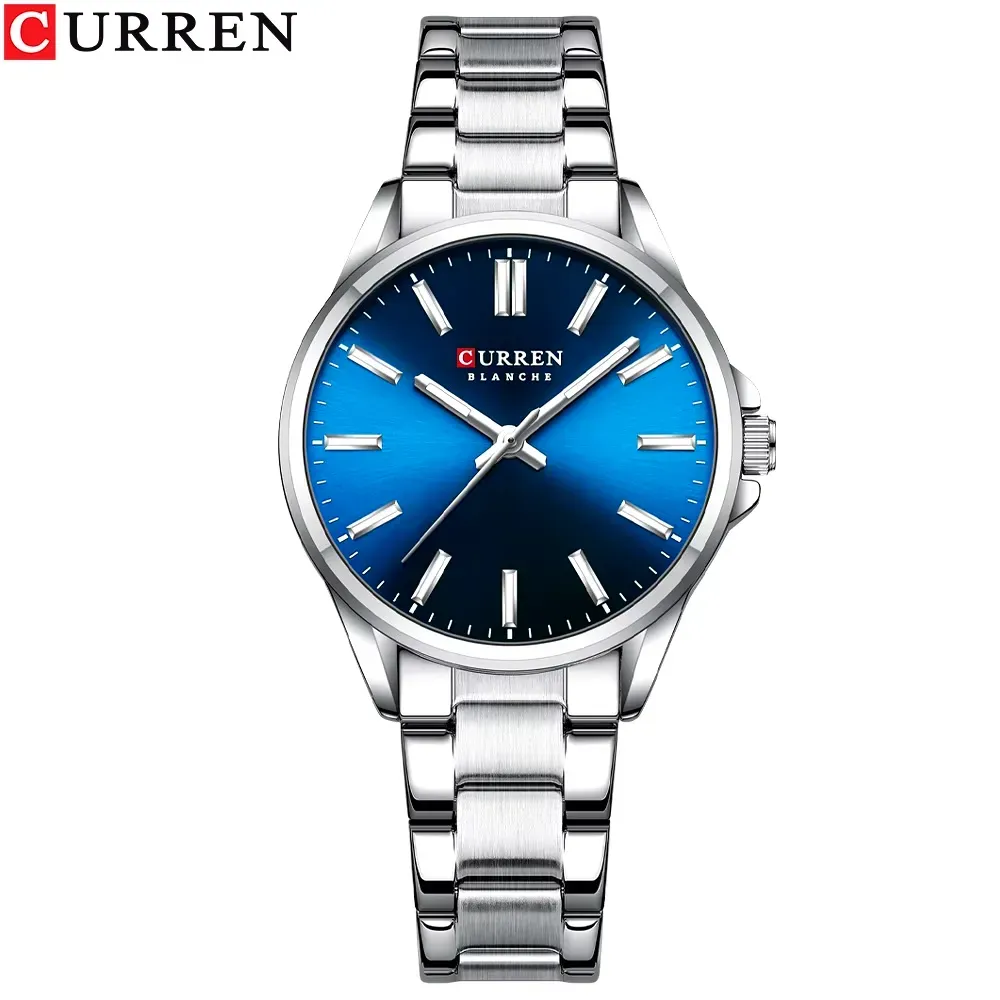 Reloj Curren Para Mujer C9090l Plateado Y Azul 