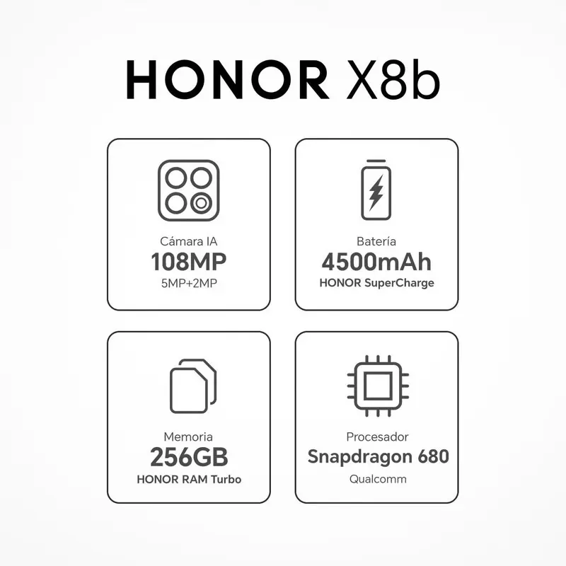 Celular HONOR X8B 256 GB 8GB Negro