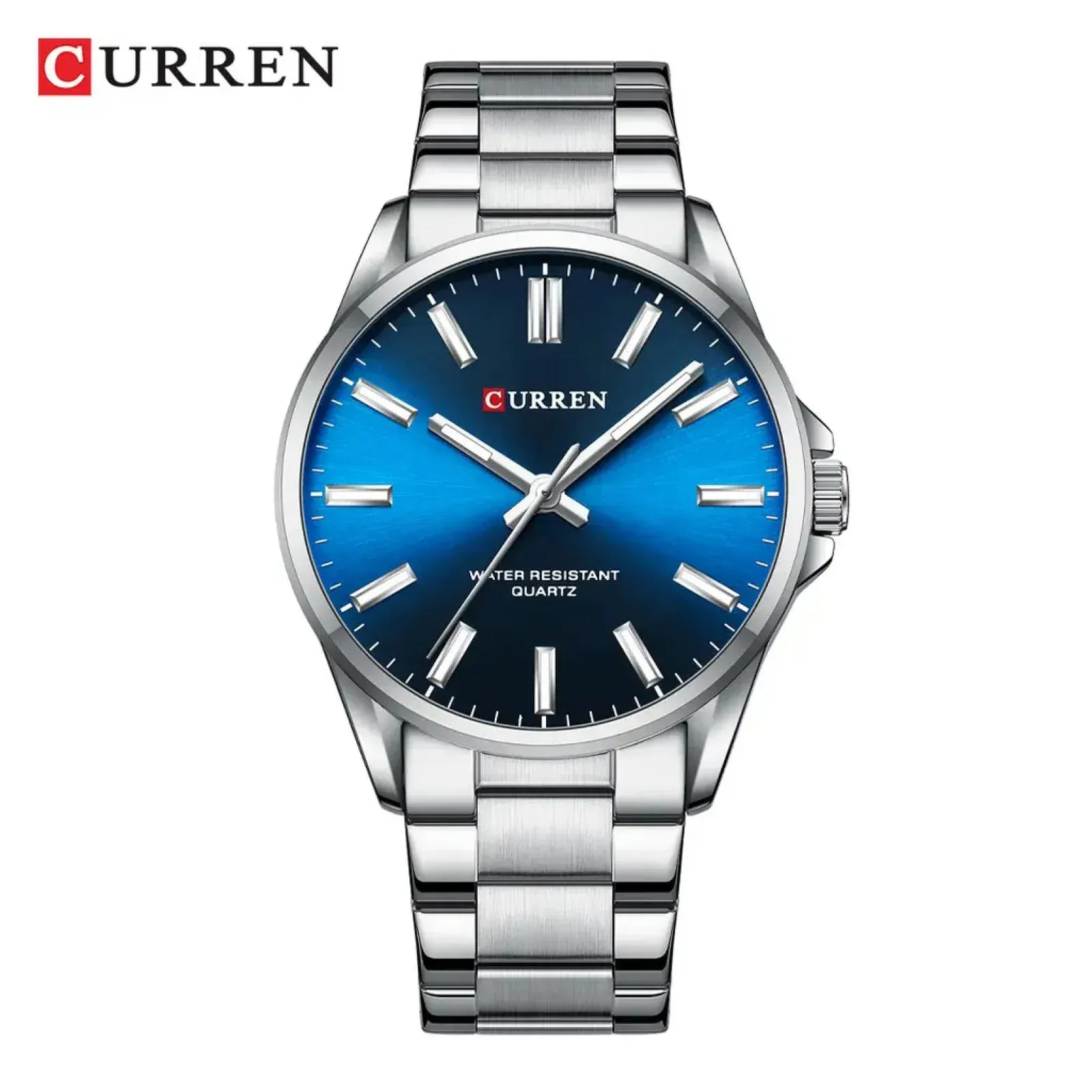 Reloj Para Hombre Curren C9090 Plateado Y Azul