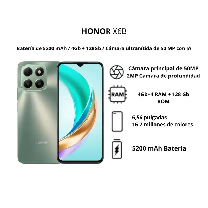 Celular Honor X6b 4gb Ram 128gb Dual Sim Smartphone