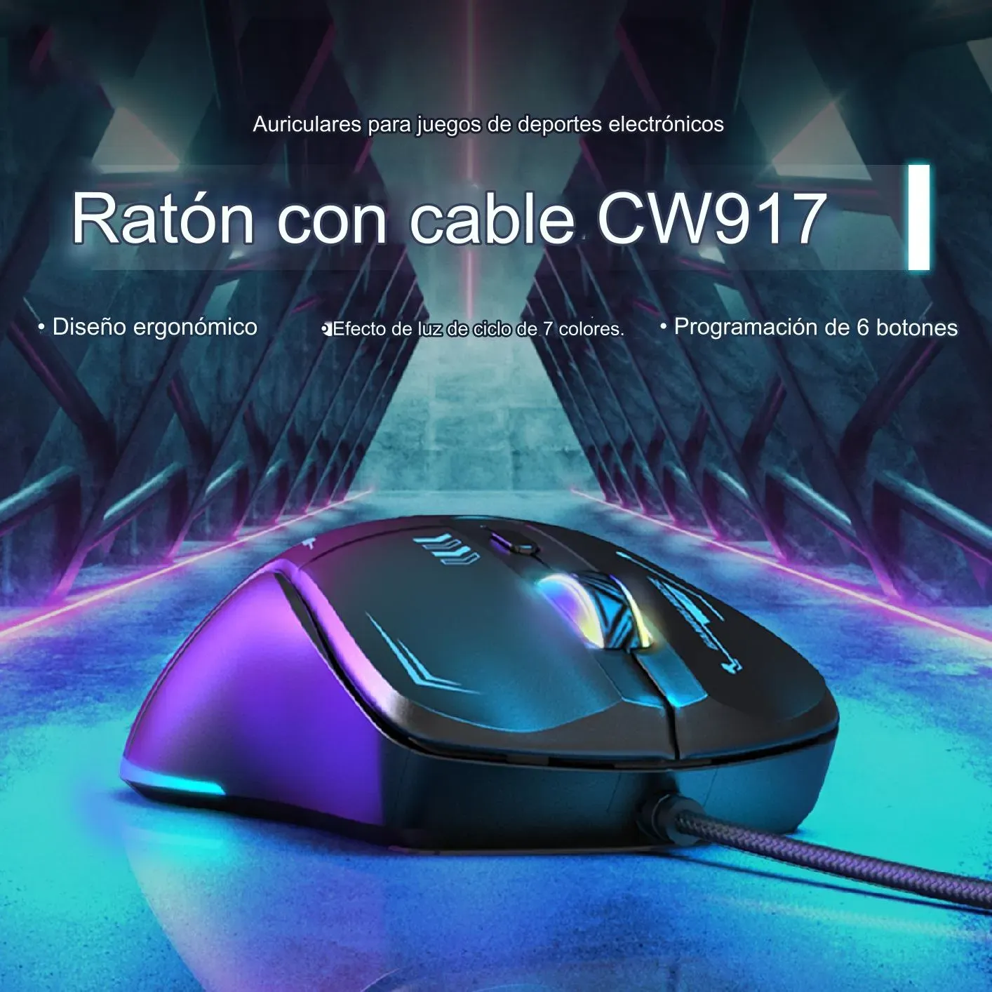 Mouse Gamer Onikuma Cw917 Rgb 3600dpi