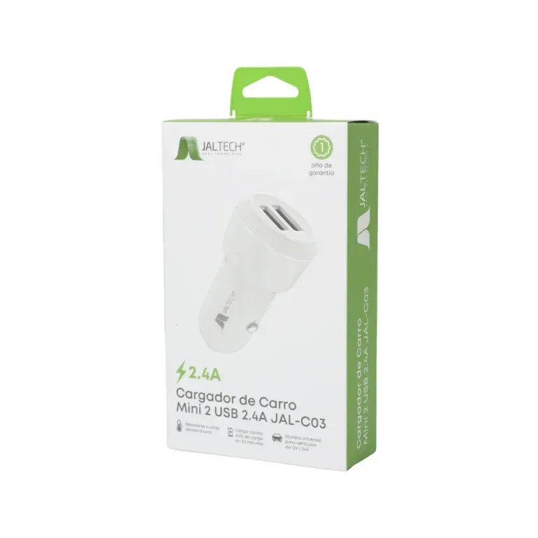 Cargador De Carro Mini 2 Usb 2.4a Jal C