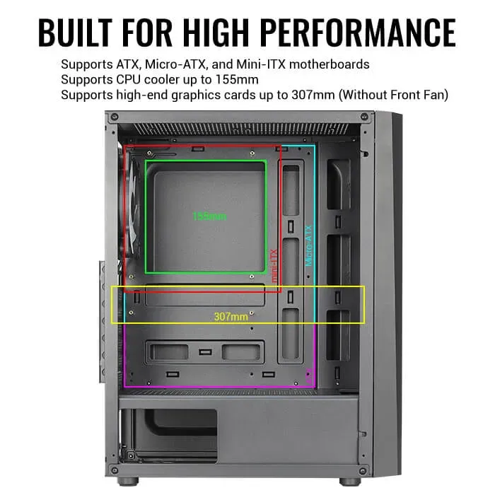 Chasis Aerocool Delta Ventilador G-BK-V2 4 Fans