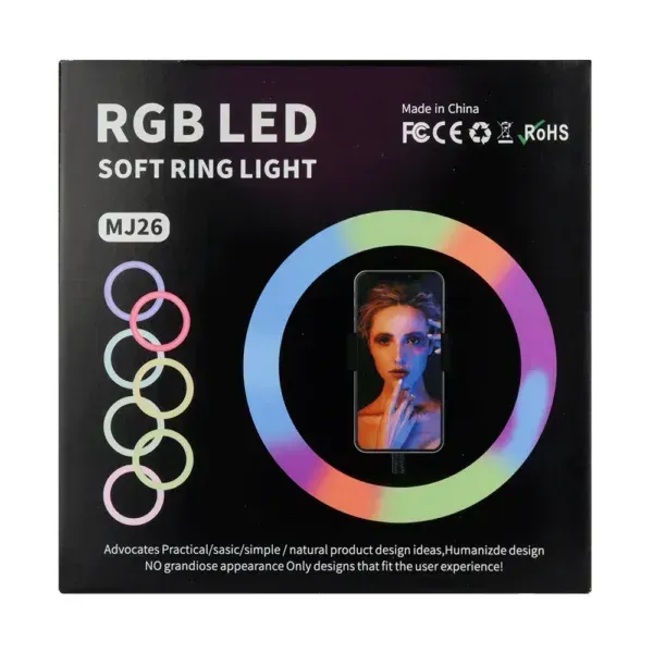 Aro De Luz 26 Cms Rgb + Tripode 2.1mtrs