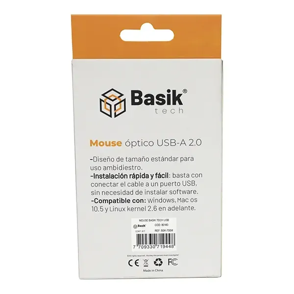 Mouse Basik Tech Usb Bsk700m