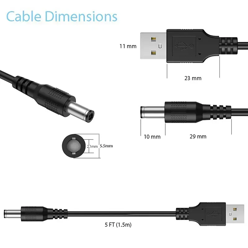 Cable Usb A Dc 5.5x2.1 B619