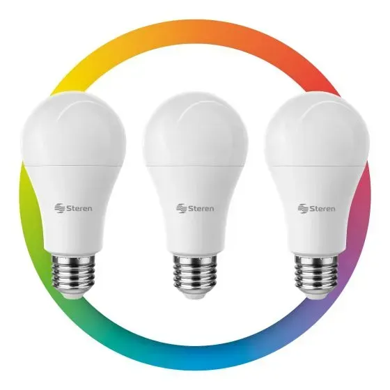 3 Bombillo Led Bluetooth* Rgb+W Multicolor, De 9 W