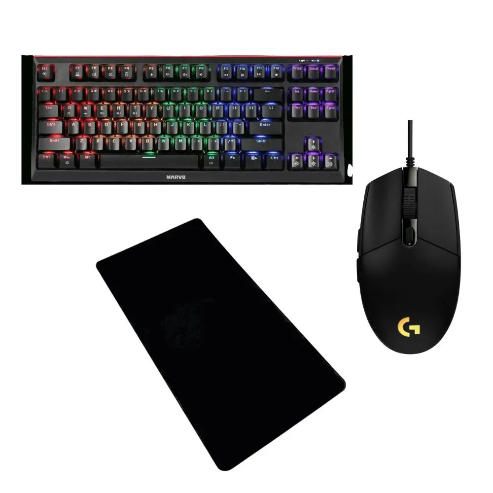 Combo Gamer: Teclado KG953W 3-en-1 + G203 + Tech GT600D