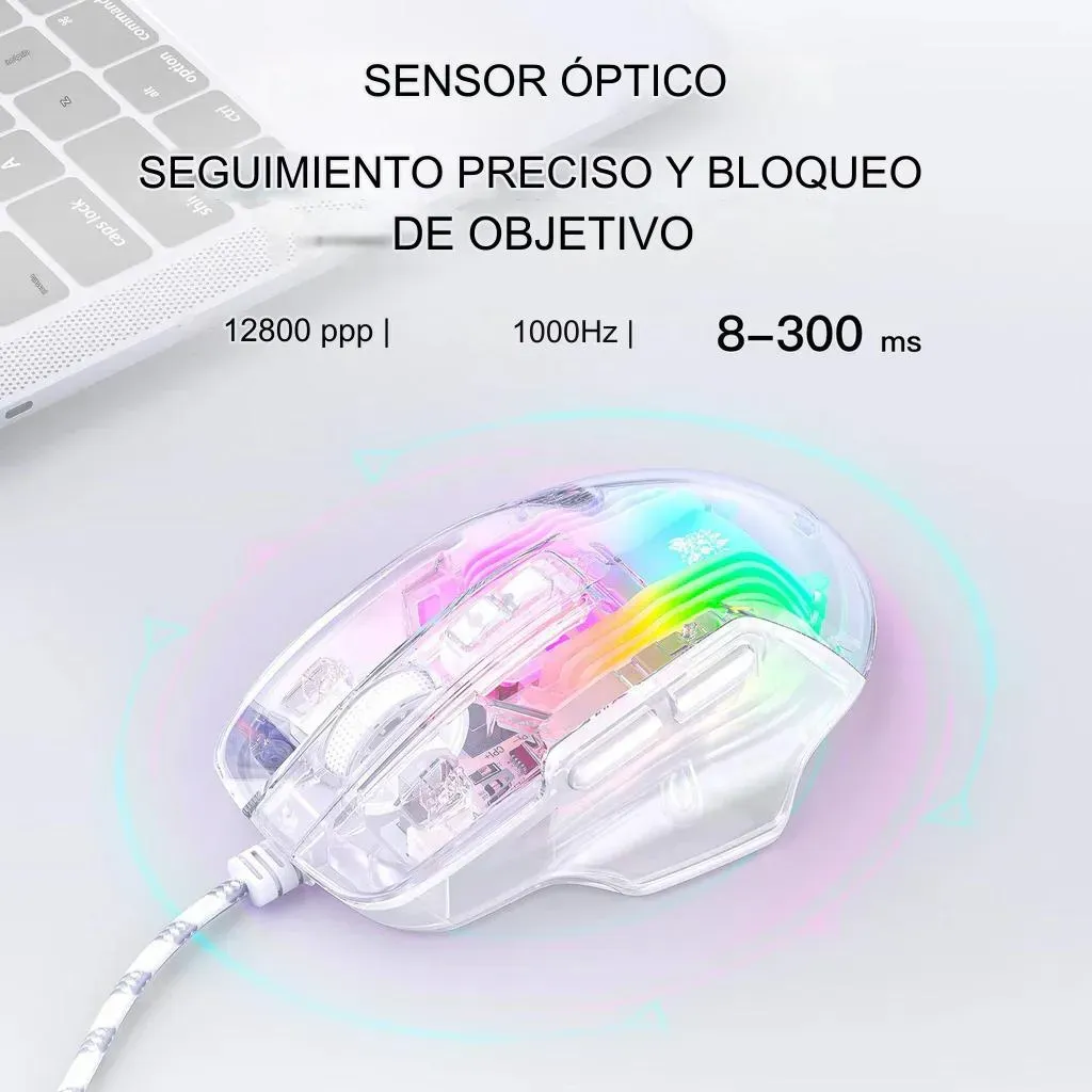 Mouse Onikuma Cw923 Transparente Rgb