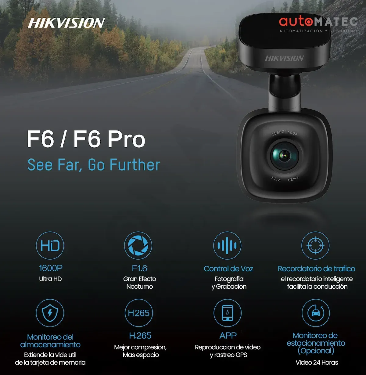 Cámara Móvil (Dash Cam) Hikvison F6