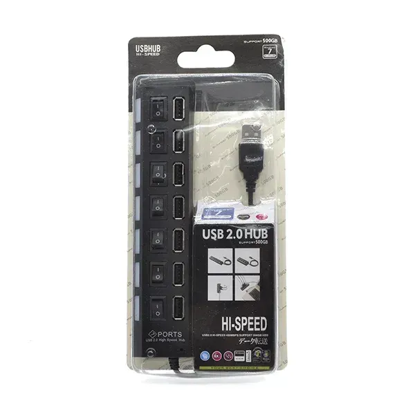 Hub Usb 2.0 Switch Led X7 Hub5