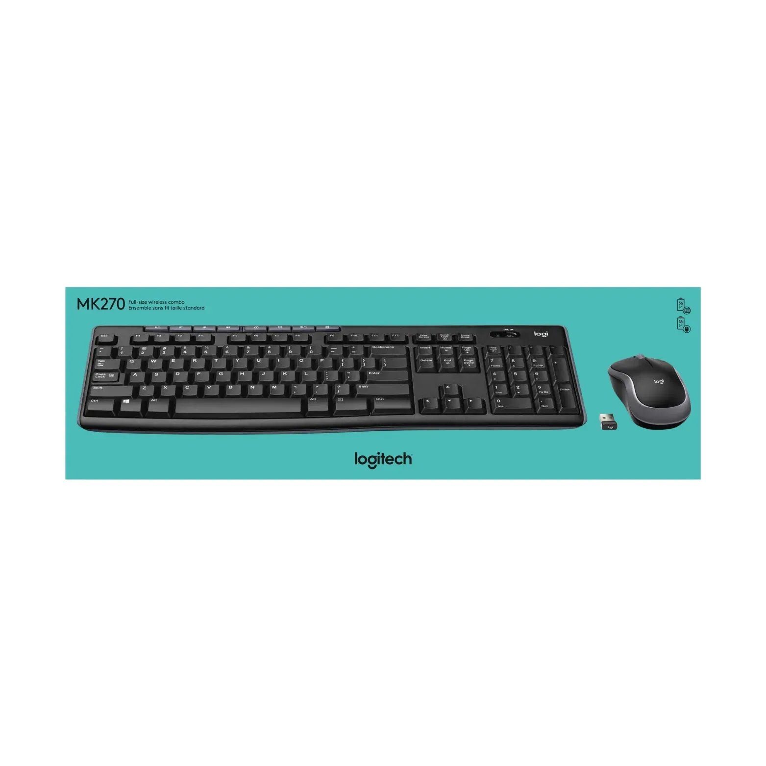 Combo Teclado y Mouse Logitech  Mk270 Inalambrico