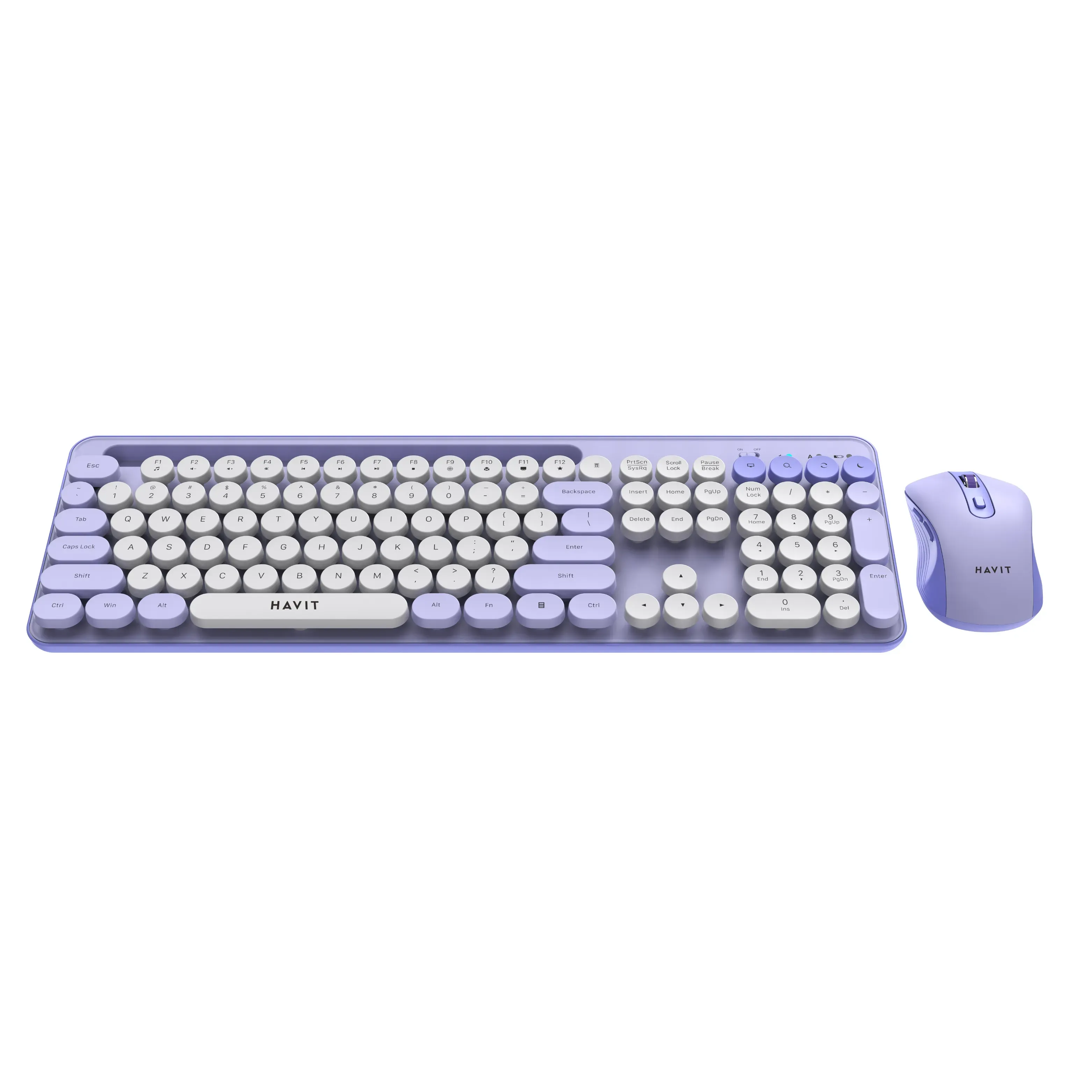 Combo Mouse Y Teclado Inalambrico Kb832wb Morado