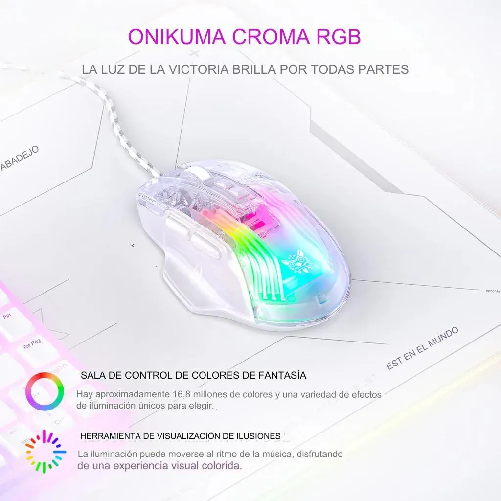 Mouse Onikuma Cw923 Transparente Rgb