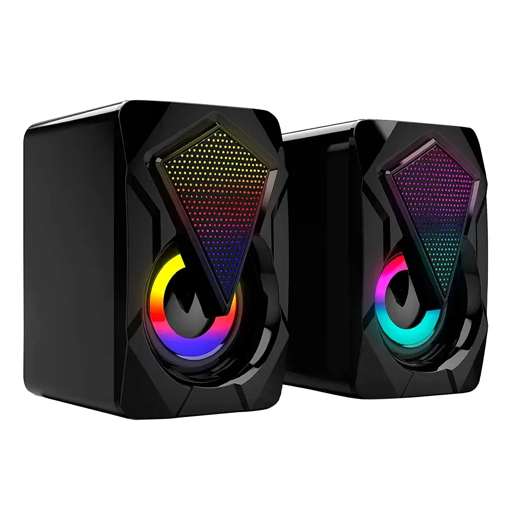 Speakers Solo Usb + Tipo C Rgb Para Pc