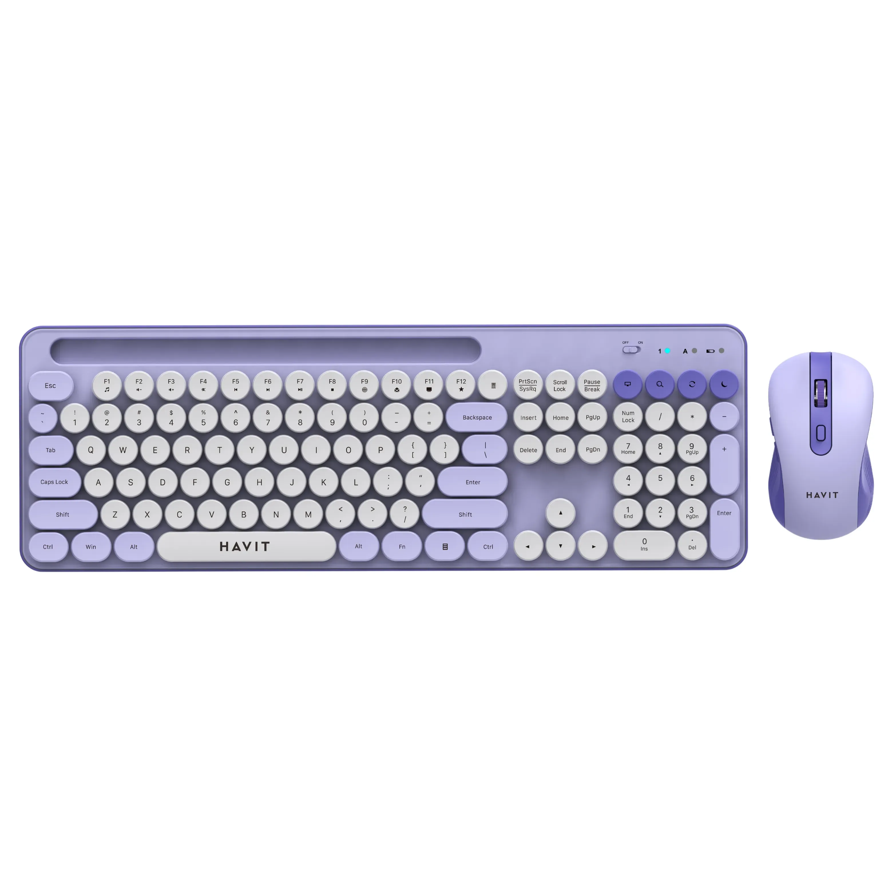 Combo Mouse Y Teclado Inalambrico Kb832wb Morado