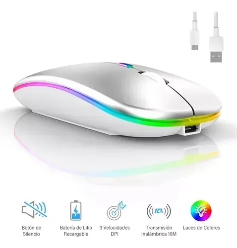 Mouse Inalambrico Recargable Bt Blanco