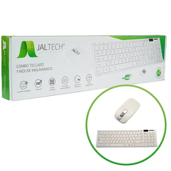 Combo Mouse Teclado Inalámbrico White 10306m