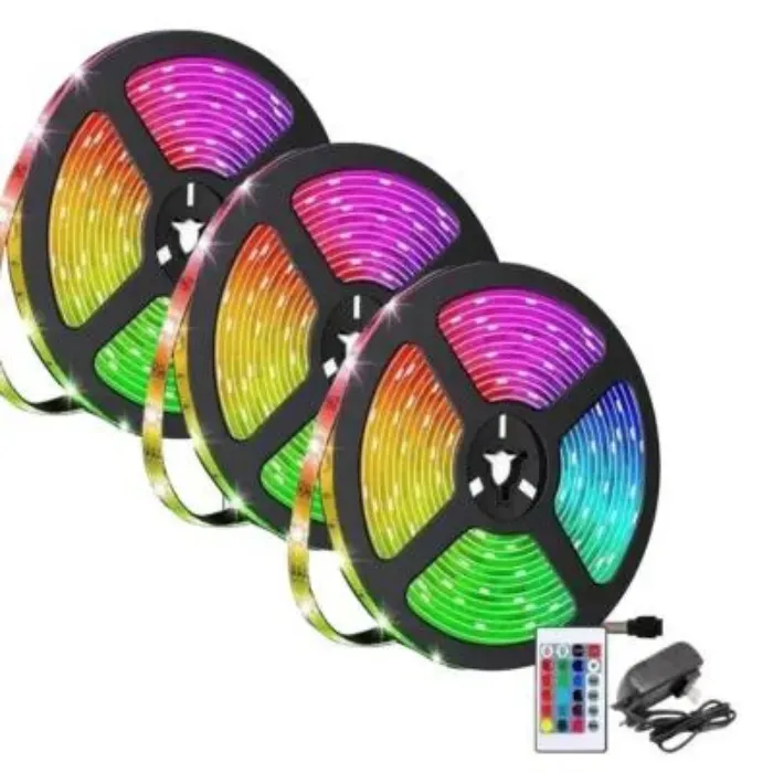 Cinta De Luz Led Multicolor Rgb 5 Metros Tira Led + Control *3