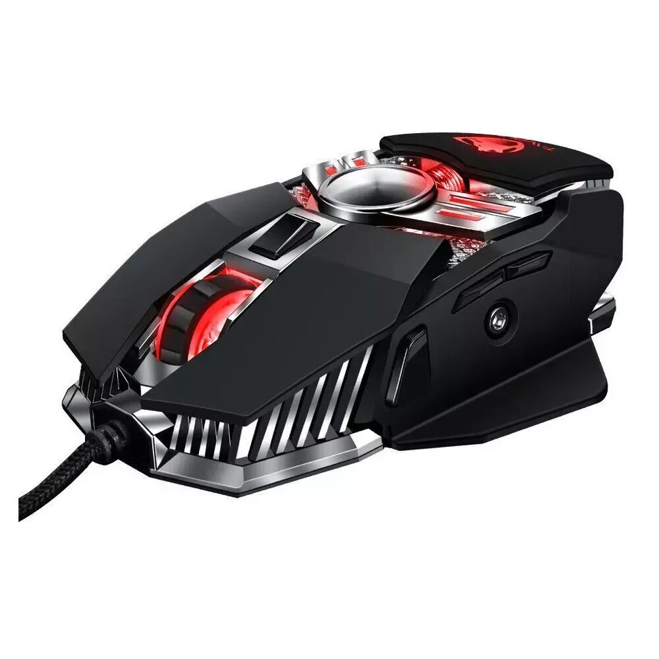 Mouse Gamer Para Juegos V10 Wolf Warrior Con Cable Usb, Óptico, Rgb, Led, 6400 Dpi, 1414