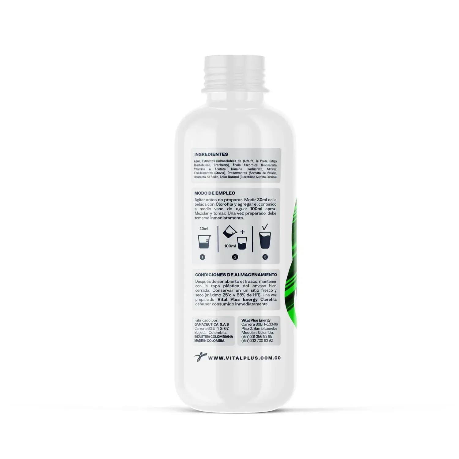 Clorofila Advangreen | Vitaminas A y C | Calcio | 1.000 ML