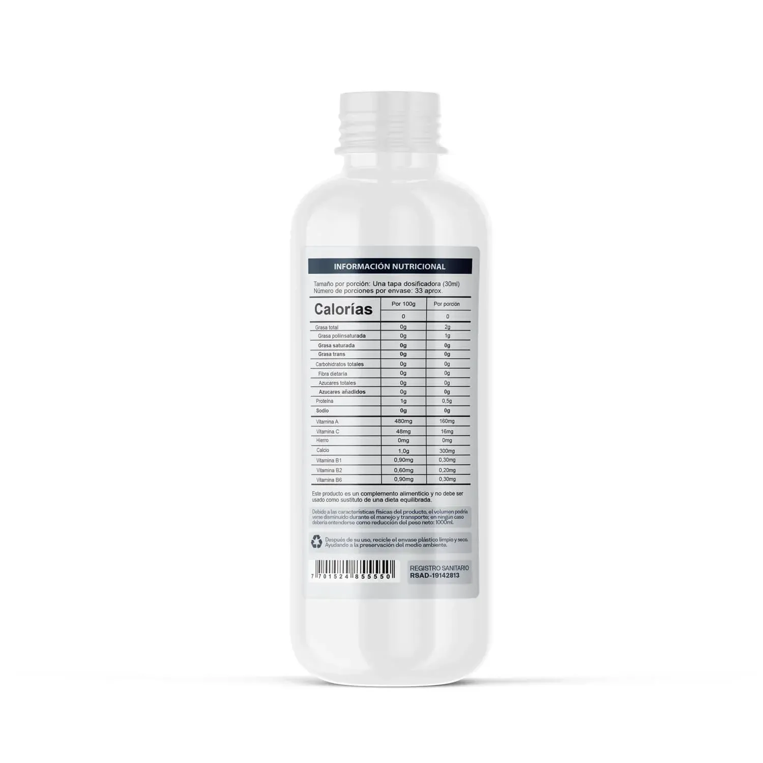 Clorofila Advangreen | Vitaminas A y C | Calcio | 1.000 ML