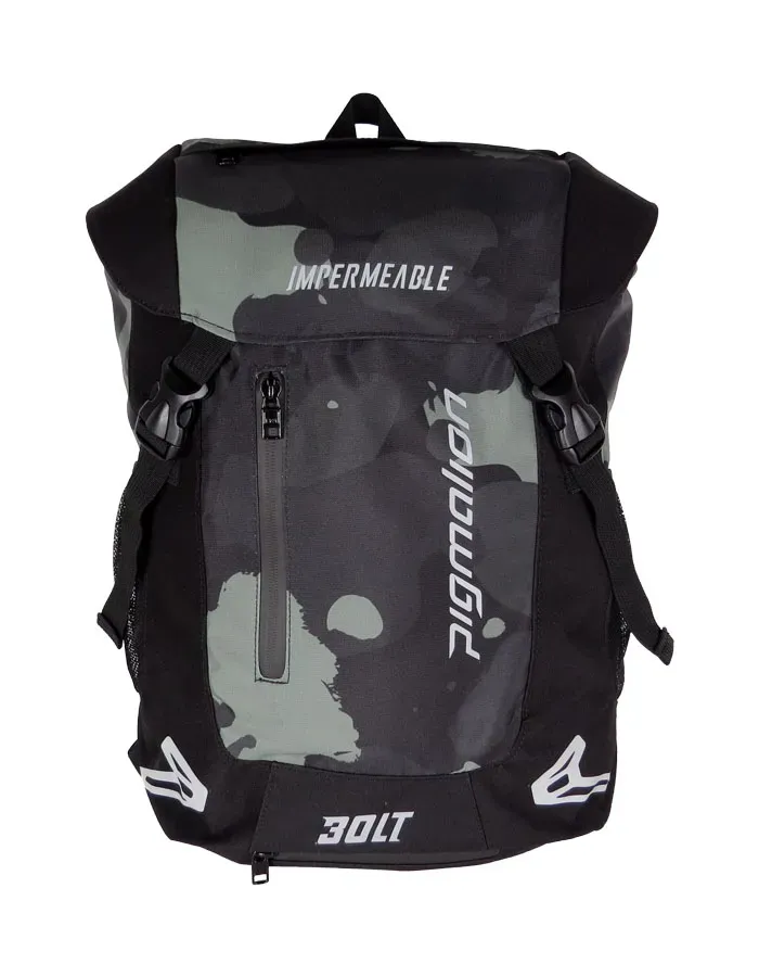 Morral Portacasco Impermeable Para Moto Camo Verde