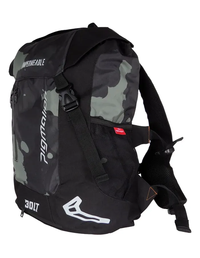 Morral Portacasco Impermeable Para Moto Camo Verde