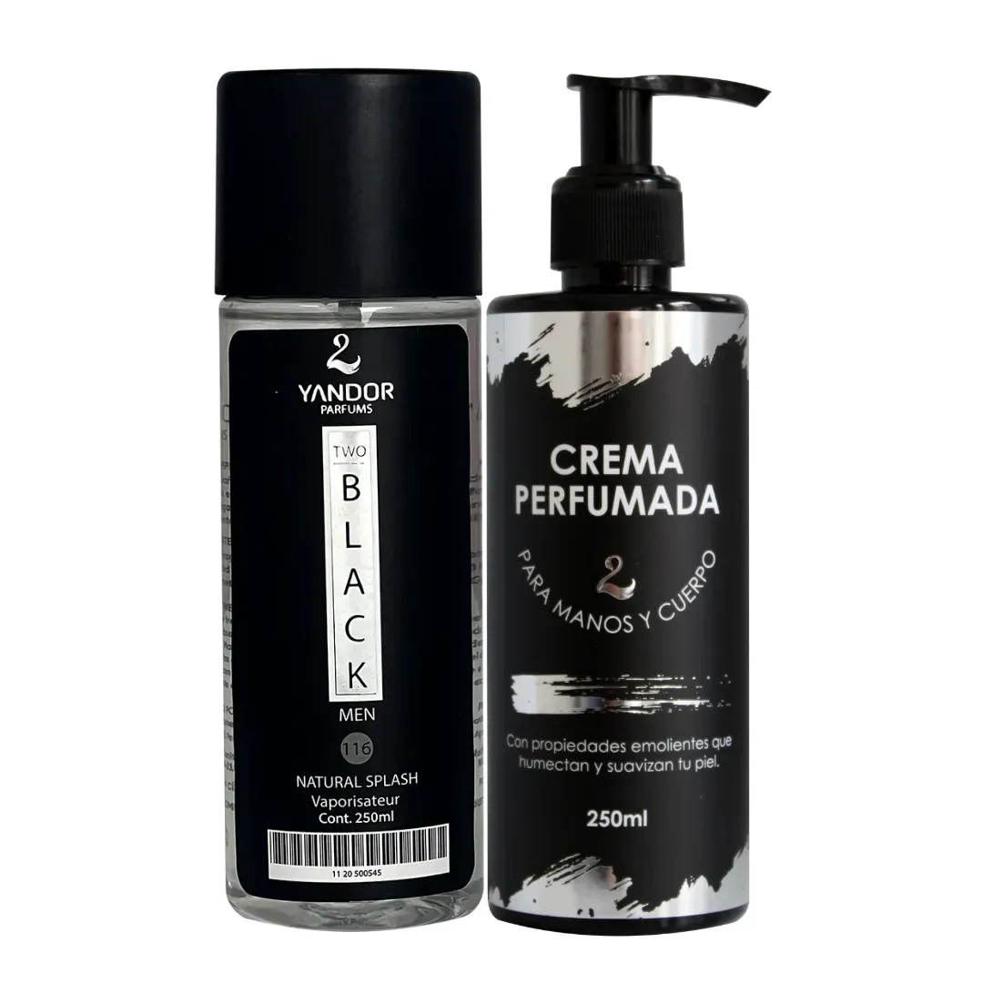 Dúo de Splash + Crema Perfumada Para Hombre Inspirado En 212 Vip Black De Carolina Herrera | Black (250 ml)