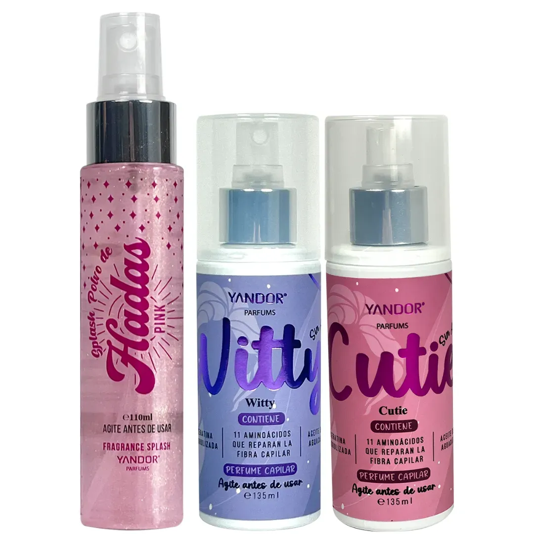 Kit Splash Polvo de Hadas Pink + 2 perfumes para el Cabello 