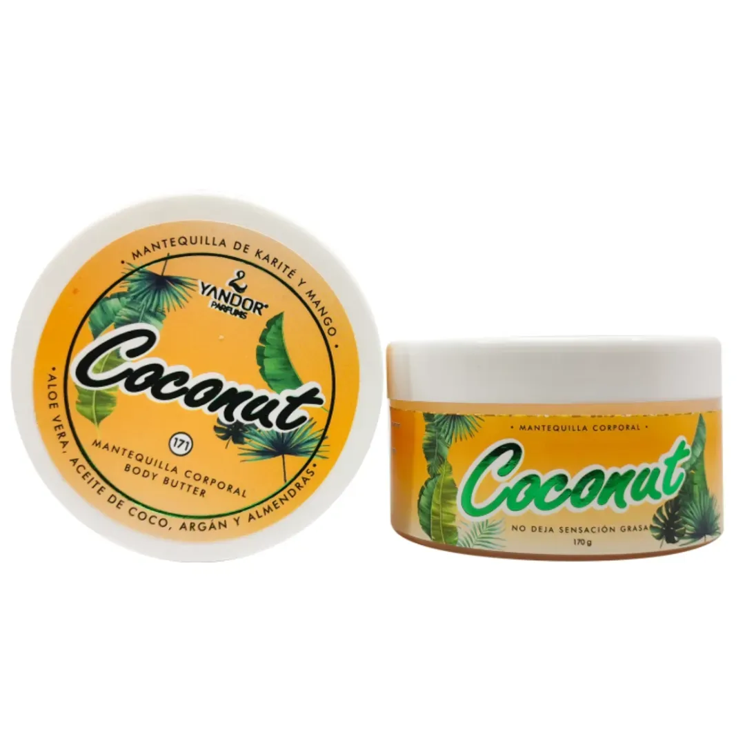 Mantequilla Corporal Inspirada En Coconut Con Aloe Vera, Aceite de coco, Argán y Almendras (170 gr)