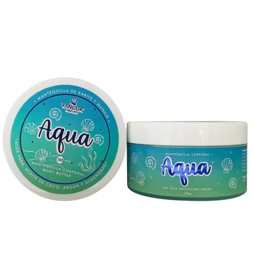 Mantequilla Corporal Inspirada En Aqua Kiss Con Aloe Vera, Aceite de coco, Argán y Almendras (170 gr)