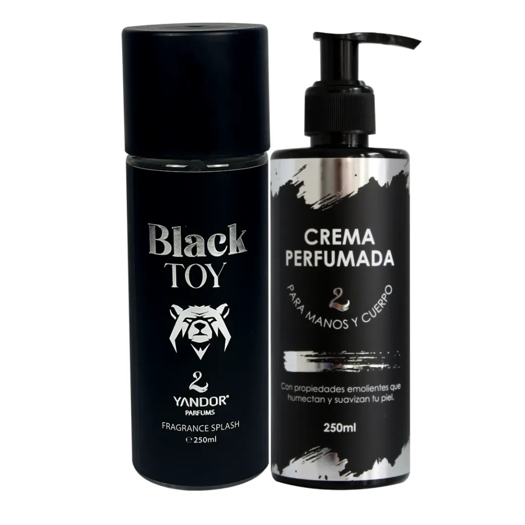 Dúo de Splash + Crema Perfumada Para Hombre Inspirado En Toy Boy De Moschino | Black Toy  (250 ml)