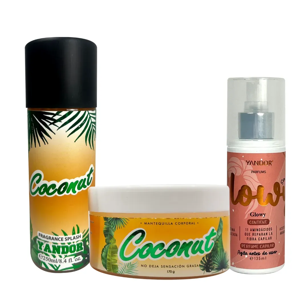 Kit de  Splash + Mantequilla + Perfume del cabello (Coconut,Glowy)