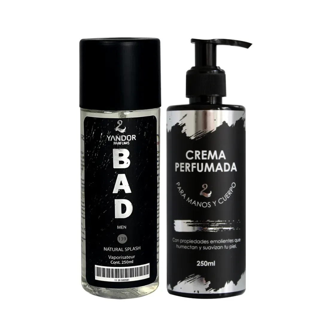 Dúo de Splash + Crema Perfumada Para Hombre Inspirado En Bad De Diesel | Bad  (250 ml)