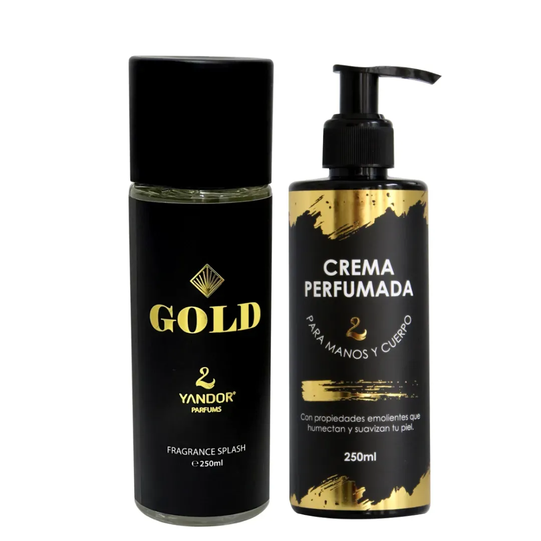 Dúo de Splash + Crema Perfumada Para Hombre Inspirado En Amber Oud Gold | Gold (250 ml)