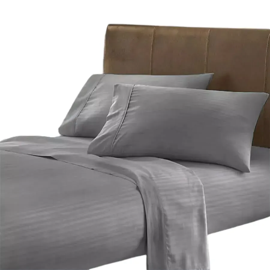 Juego de Sábanas Gris para Cama King (200 x 200 cm) - Altura 35 cm