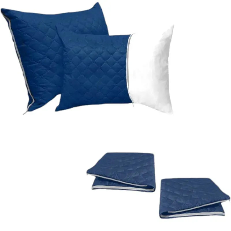 Set de 2 Almohadas 50x70CM con Protectores Azul Oscuro – Comodidad y Protección