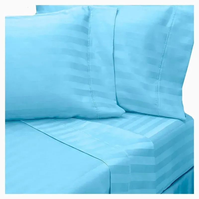 Juego de Sábanas Azul Claro para Cama Queen (160 x 190 cm) - Altura 35 cm