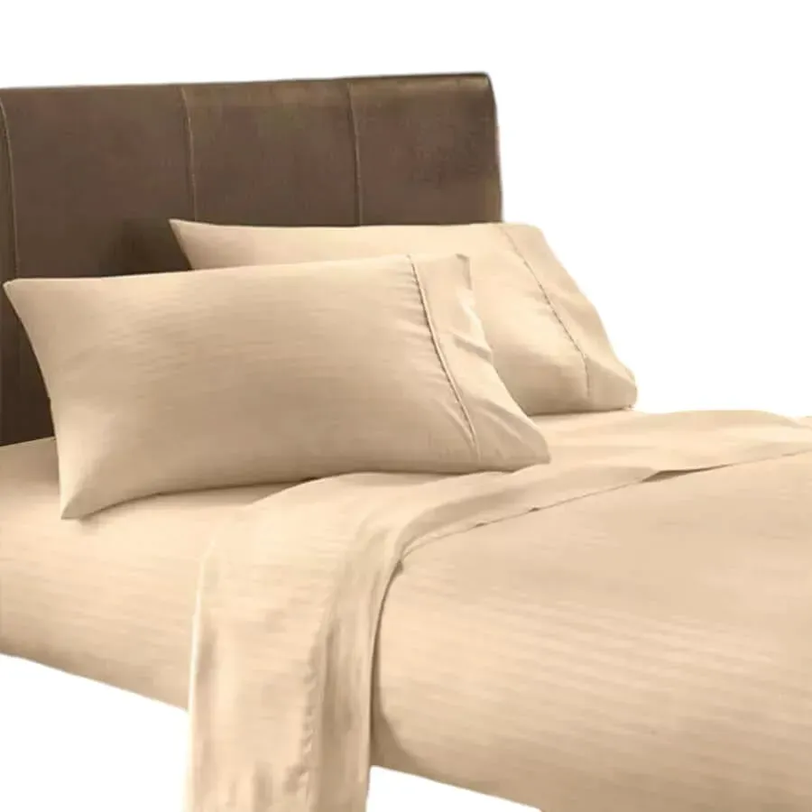 Juego de Sábanas Beige para Cama Sencilla (100 x 190 cm)-Altura 35 cm