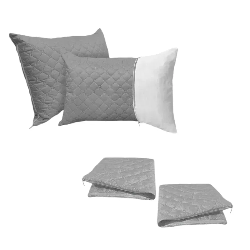 Set de 2 Almohadas 50x70CM con Protectores Gris – Comodidad y Protección