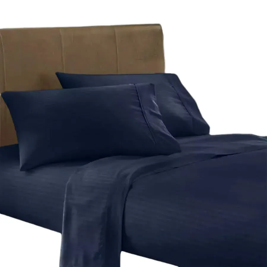 Juego de Sábanas Azul Oscuro para Cama Doble (140 x 190 cm) - Altura 35 cm