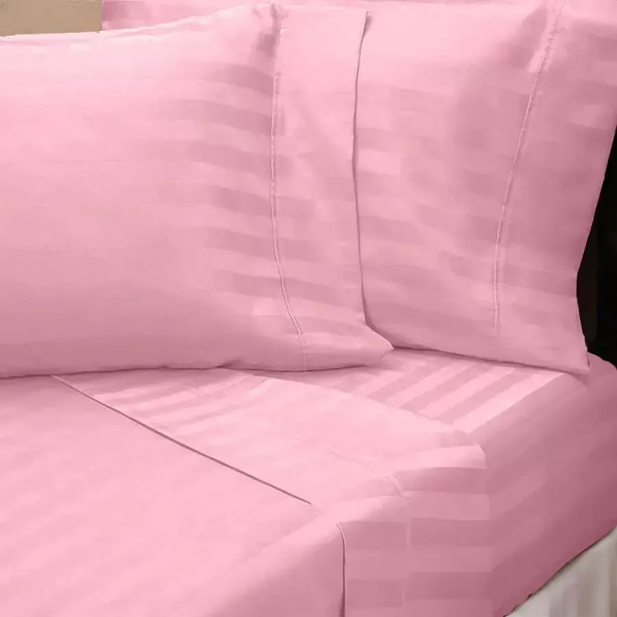 Juego de Sábanas Rosado para Cama Queen (160 x 190 cm) - Altura 35 cm