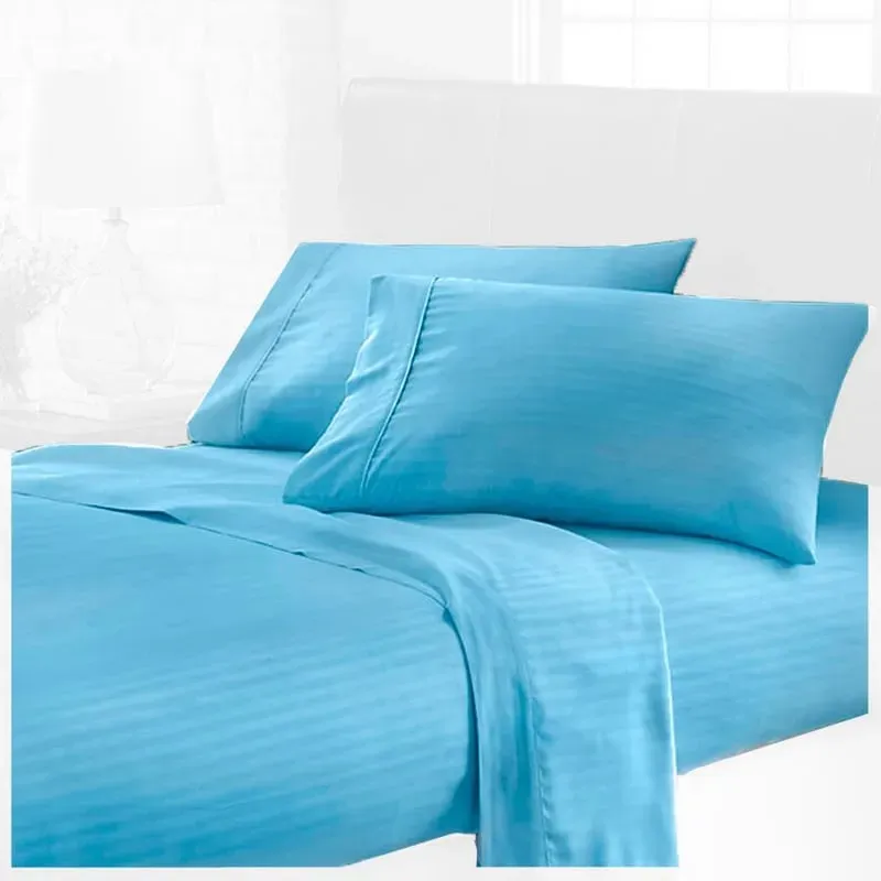 Juego de Sábanas Azul Claro para Cama Queen (160 x 190 cm) - Altura 35 cm