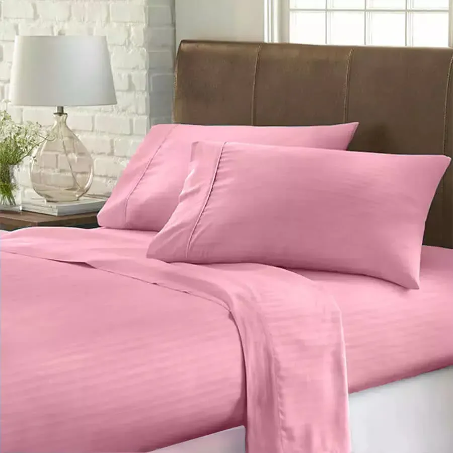 Juego de Sábanas Rosado para Cama Queen (160 x 190 cm) - Altura 35 cm